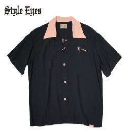 STYLE EYES RAYON BOWLING SHIRT BLACK SE39662
